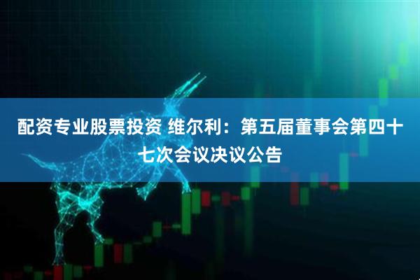 配资专业股票投资 维尔利：第五届董事会第四十七次会议决议公告