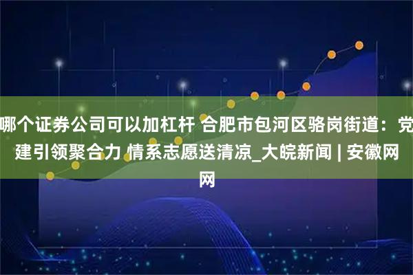 哪个证券公司可以加杠杆 合肥市包河区骆岗街道：党建引领聚合力 情系志愿送清凉_大皖新闻 | 安徽网
